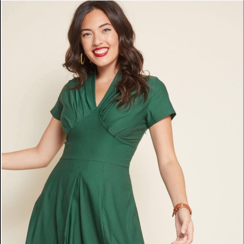 🎉HP🎉 ModCloth NWT Green Retro Midi Dress size XL